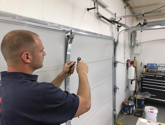 Before and after garage door dent repair by Dana Point Garage Door Repair in Dana Point