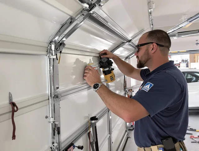 Dana Point Garage Door Repair technician quieting a noisy garage door in Dana Point