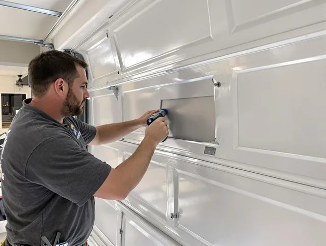 Garage door panel repair by Dana Point Garage Door Repair in Dana Point
