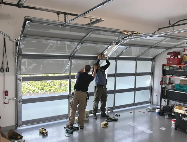 Dana Point Garage Door Repair expert performing precise panel replacement on Dana Point garage door
